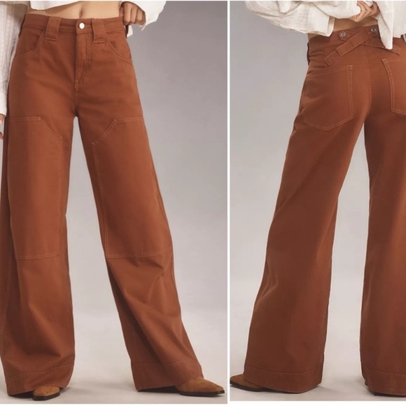 Anthropologie Pants - Anthropologie Pilcro Brown Puddle Wide Leg Pants
